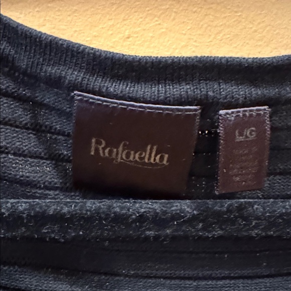 Rafaella Women Black Ribbed Crew Neck Sweater Size Large - Picture 2 of 6